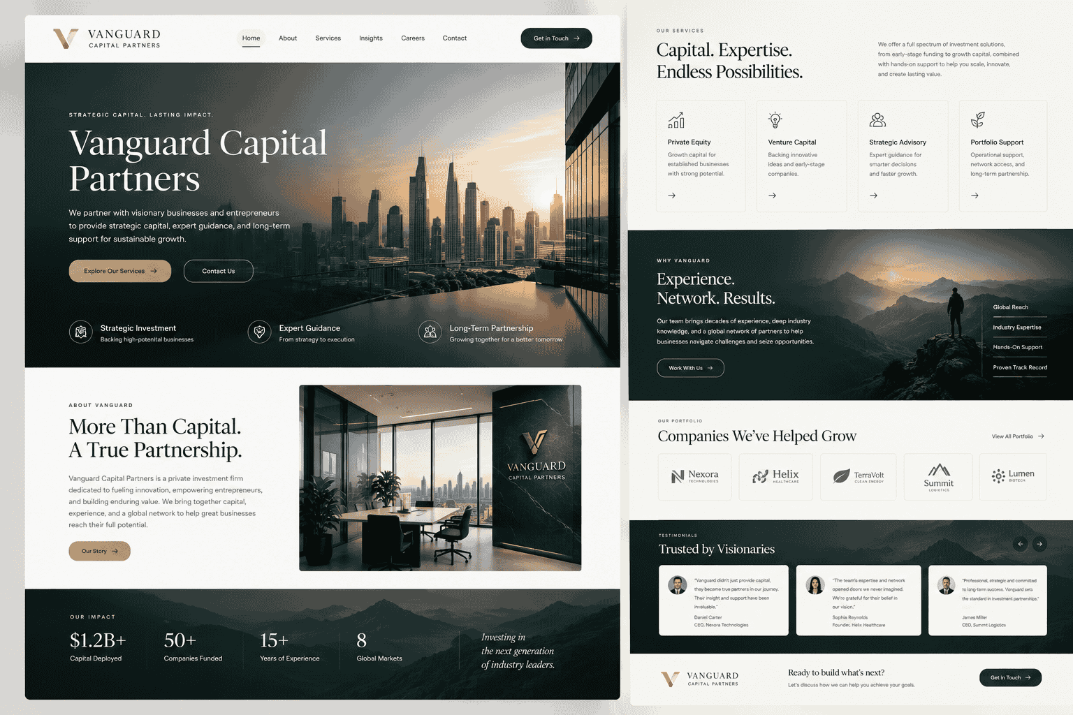 Vanguard Capital Partners website showcase